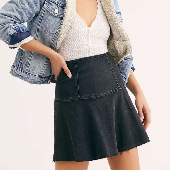 Free People Dresses & Skirts - ⭐️⭐️FREE⭐️⭐️ We The Free by Free People Highlands Black Denim Skirt